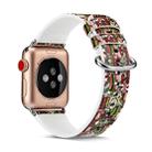 For Apple Watch Series 7 45mm / 6 & SE & 5 & 4 44mm / 3 & 2 & 1 42mm Floral Leather Watchband(F12) - 1