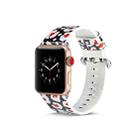 For Apple Watch Series 7 45mm / 6 & SE & 5 & 4 44mm / 3 & 2 & 1 42mm Floral Leather Watchband(F14) - 4