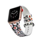 For Apple Watch Series 7 45mm / 6 & SE & 5 & 4 44mm / 3 & 2 & 1 42mm Floral Leather Watchband(F14) - 5