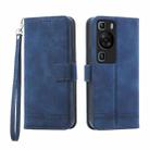 For Huawei P60 / P60 Pro Dierfeng Dream Line TPU + PU Leather Phone Case(Blue) - 1