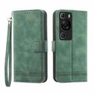 For Huawei P60 / P60 Pro Dierfeng Dream Line TPU + PU Leather Phone Case(Green) - 1