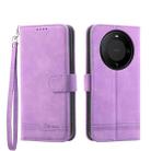 For Huawei Mate 60 Pro Dierfeng Dream Line TPU + PU Leather Phone Case(Purple) - 1