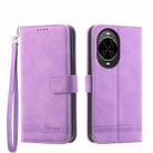 For Huawei nova 14 Dierfeng Dream Line TPU Hybrid PU Leather Phone Case(Purple) - 1