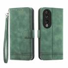 For Honor 90 5G Dierfeng Dream Line TPU + PU Leather Phone Case(Green) - 1