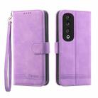 For Honor 90 Pro 5G Dierfeng Dream Line TPU + PU Leather Phone Case(Purple) - 1