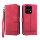 For Honor X8a 4G Dierfeng Dream Line TPU + PU Leather Phone Case(Red) - 1