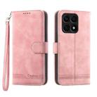 For Honor X8a 4G Dierfeng Dream Line TPU + PU Leather Phone Case(Pink) - 1