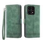 For Honor X8a 4G Dierfeng Dream Line TPU + PU Leather Phone Case(Green) - 1