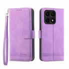 For Honor X8a 4G Dierfeng Dream Line TPU + PU Leather Phone Case(Purple) - 1