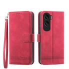 For Honor X50i Dierfeng Dream Line TPU + PU Leather Phone Case(Red) - 1