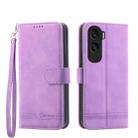 For Honor X50i Dierfeng Dream Line TPU + PU Leather Phone Case(Purple) - 1