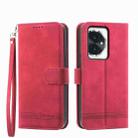 For Honor 100 Dierfeng Dream Line TPU + PU Leather Phone Case(Red) - 1