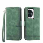 For Honor 100 Dierfeng Dream Line TPU + PU Leather Phone Case(Green) - 1