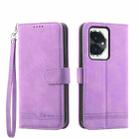 For Honor 100 Dierfeng Dream Line TPU + PU Leather Phone Case(Purple) - 1