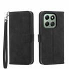 For Honor X6b Dierfeng Dream Line TPU Hybrid PU Leather Phone Case(Black) - 1