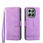 For Honor X6b Dierfeng Dream Line TPU Hybrid PU Leather Phone Case(Purple) - 1