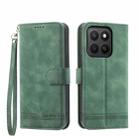 For Honor X8c 4G Dierfeng Dream Line TPU Hybrid PU Leather Phone Case(Green) - 1