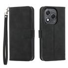 For Honor 400 Lite Dierfeng Dream Line TPU Hybrid PU Leather Phone Case(Black) - 1