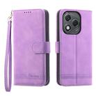 For Honor 400 Lite Dierfeng Dream Line TPU Hybrid PU Leather Phone Case(Purple) - 1