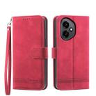 For Honor 400 Global 156.5mm Dierfeng Dream Line TPU Hybrid PU Leather Phone Case(Red) - 1