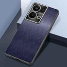 For OPPO Reno9 Pro+ Rain Silk Texture Shockproof Phone Case(Blue) - 1
