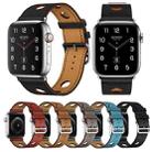 For Apple Watch Series 7 45mm / 6 & SE & 5 & 4 44mm / 3 & 2 & 1 42mm Leather Three Holes Watch Band(Grey) - 5