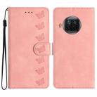For Xiaomi Mi 10T Lite Seven Butterflies Embossed Leather Phone Case(Pink) - 1