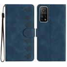 For Xiaomi Mi 10T / 10T Pro Seven Butterflies Embossed Leather Phone Case(Blue) - 1