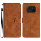 For Xiaomi Mi 11 Ultra Seven Butterflies Embossed Leather Phone Case(Brown) - 1