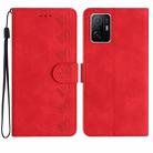 For Xiaomi 11T / 11T Pro Seven Butterflies Embossed Leather Phone Case(Red) - 1
