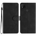 For Xiaomi Redmi 9C Seven Butterflies Embossed Leather Phone Case(Black) - 1