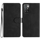 For Xiaomi Redmi 10 Seven Butterflies Embossed Leather Phone Case(Black) - 1