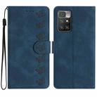 For Xiaomi Redmi 10 2022 Seven Butterflies Embossed Leather Phone Case(Blue) - 1