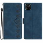 For Xiaomi Redmi 10C Seven Butterflies Embossed Leather Phone Case(Blue) - 1