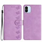 For Xiaomi Redmi A1 Seven Butterflies Embossed Leather Phone Case(Purple) - 1