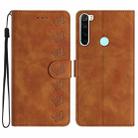 For Xiaomi Redmi Note 8T Seven Butterflies Embossed Leather Phone Case(Brown) - 1