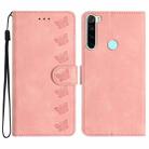 For Xiaomi Redmi Note 8T Seven Butterflies Embossed Leather Phone Case(Pink) - 1