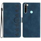 For Xiaomi Redmi Note 8T Seven Butterflies Embossed Leather Phone Case(Blue) - 1