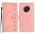 For Xiaomi Redmi Note 9 5G / Note 9T Seven Butterflies Embossed Leather Phone Case(Pink) - 1