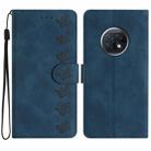 For Xiaomi Redmi Note 9 5G / Note 9T Seven Butterflies Embossed Leather Phone Case(Blue) - 1