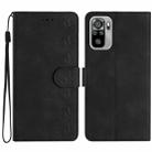 For Xiaomi Redmi Note 10 4G Seven Butterflies Embossed Leather Phone Case(Black) - 1