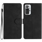 For Xiaomi Redmi Note 10 Pro Seven Butterflies Embossed Leather Phone Case(Black) - 1