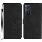 For Xiaomi Redmi Note 11 Pro 5G Global Seven Butterflies Embossed Leather Phone Case(Black) - 1
