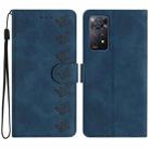 For Xiaomi Redmi Note 11 Pro 5G Global Seven Butterflies Embossed Leather Phone Case(Blue) - 1