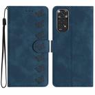 For Xiaomi Redmi Note 11 5G Seven Butterflies Embossed Leather Phone Case(Blue) - 1