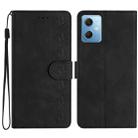 For Xiaomi Redmi Note 12 5G Global Seven Butterflies Embossed Leather Phone Case(Black) - 1