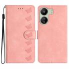 For Xiaomi Redmi 13C 4G Seven Butterflies Embossed Leather Phone Case(Pink) - 1