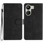 For Xiaomi Redmi 13C 4G Seven Butterflies Embossed Leather Phone Case(Black) - 1