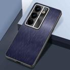 For vivo S17 Pro Rain Silk Texture Shockproof Phone Case(Blue) - 1