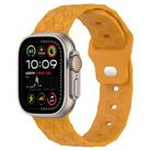 Football Texture Silicone Watch Band For Apple Watch Ultra 49mm(Yellow) - 1